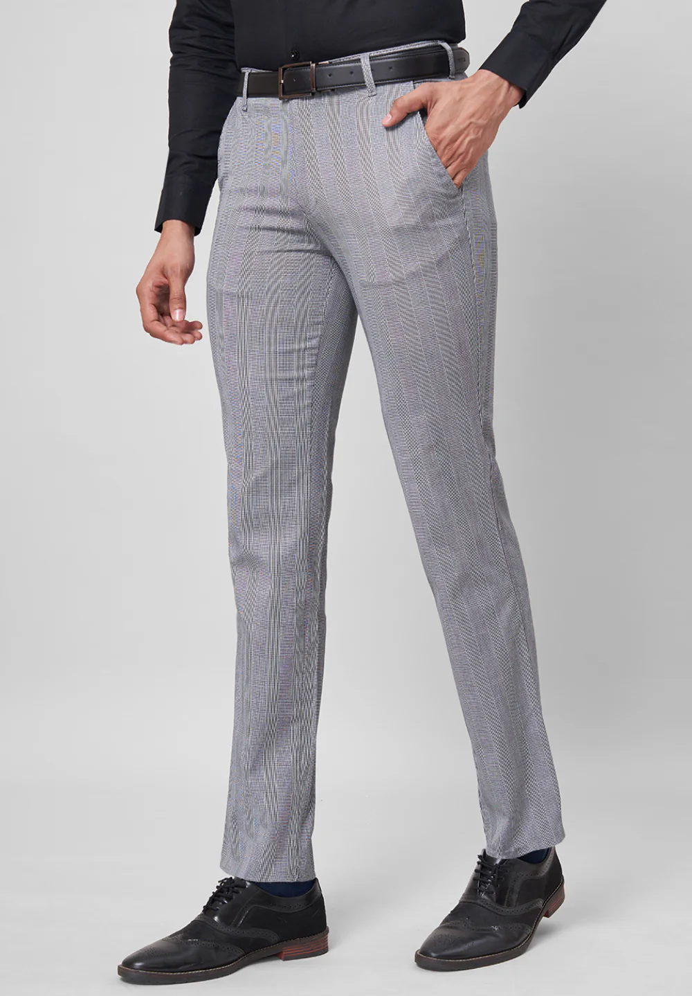 Grey Regular Fit Cotton Trouser - Image 3