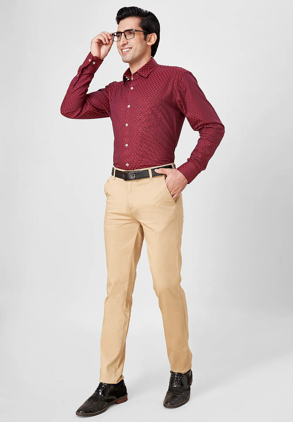 Brown Regular Fit Cotton Trouser - Image 4
