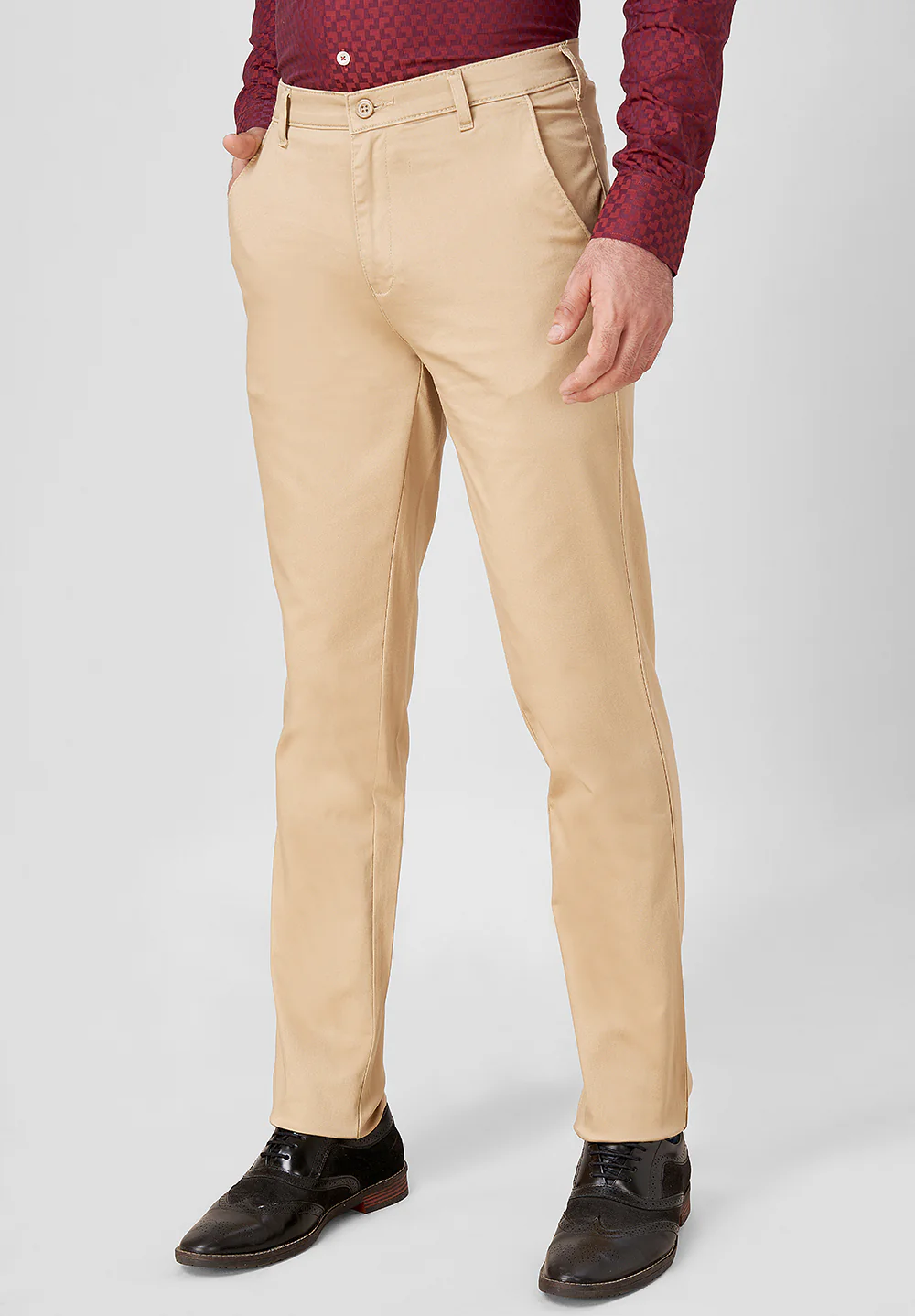 Brown Regular Fit Cotton Trouser - Image 5