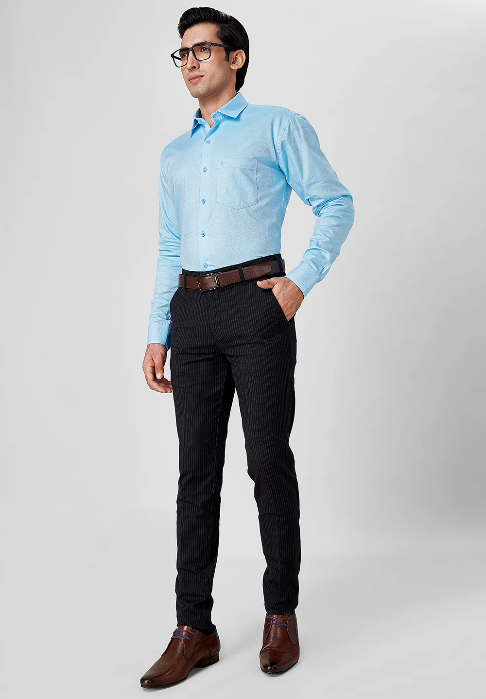 Black Narrow Fit Cotton Trouser - Image 4