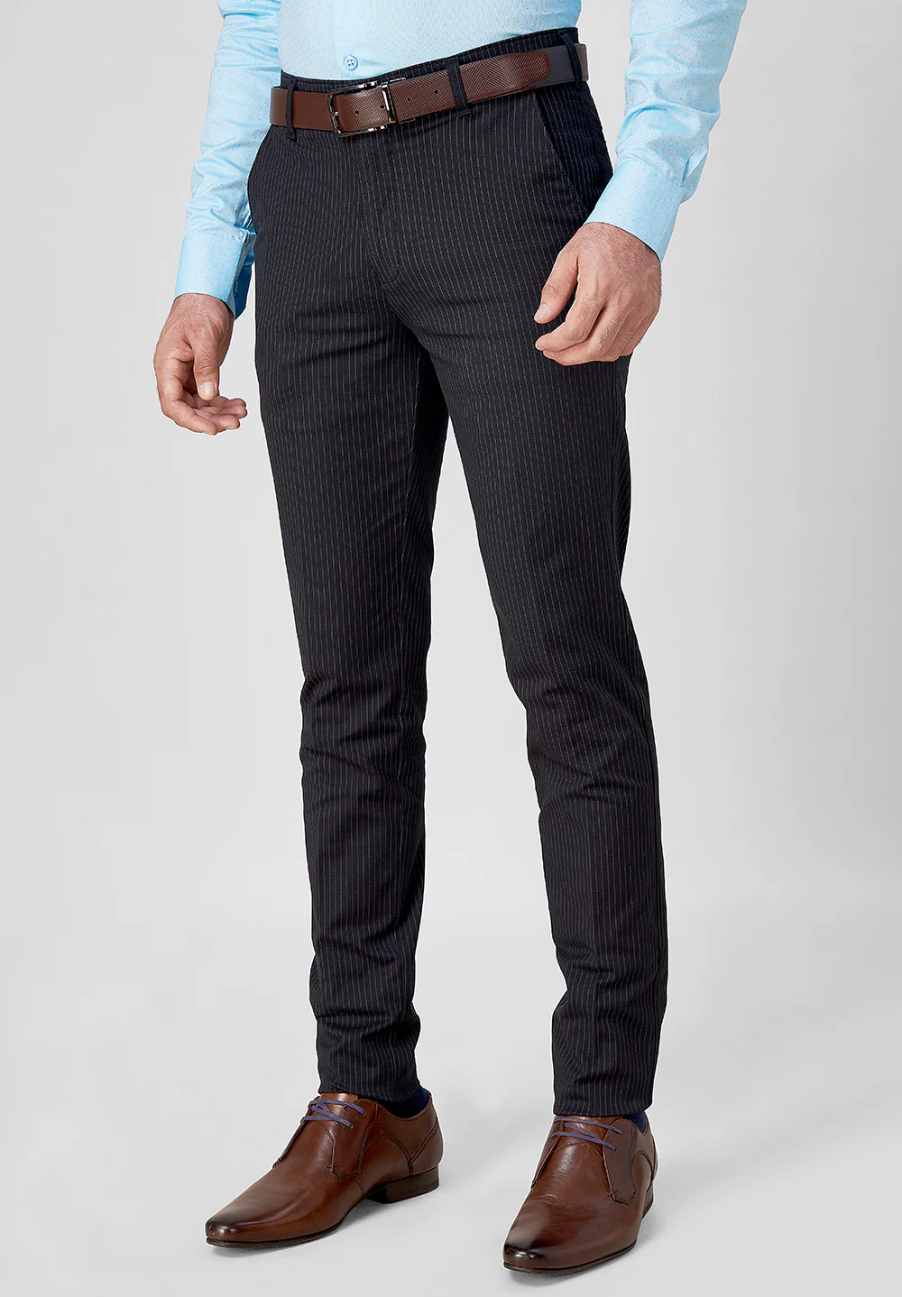 Black Narrow Fit Cotton Trouser - Image 5