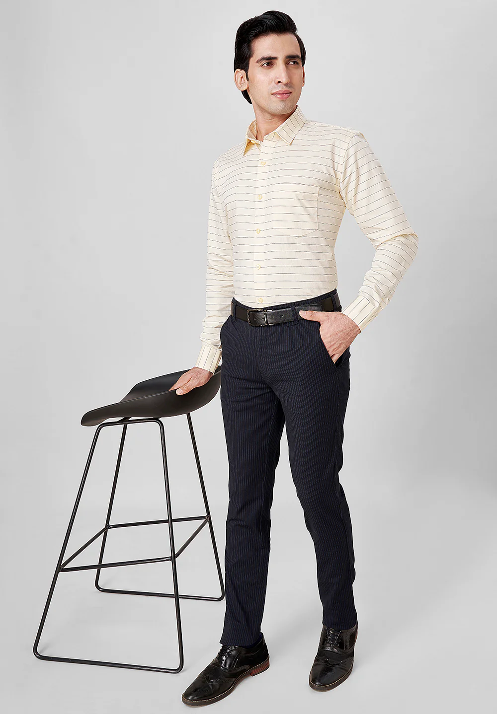 Black Regular Fit Cotton Trouser - Image 4