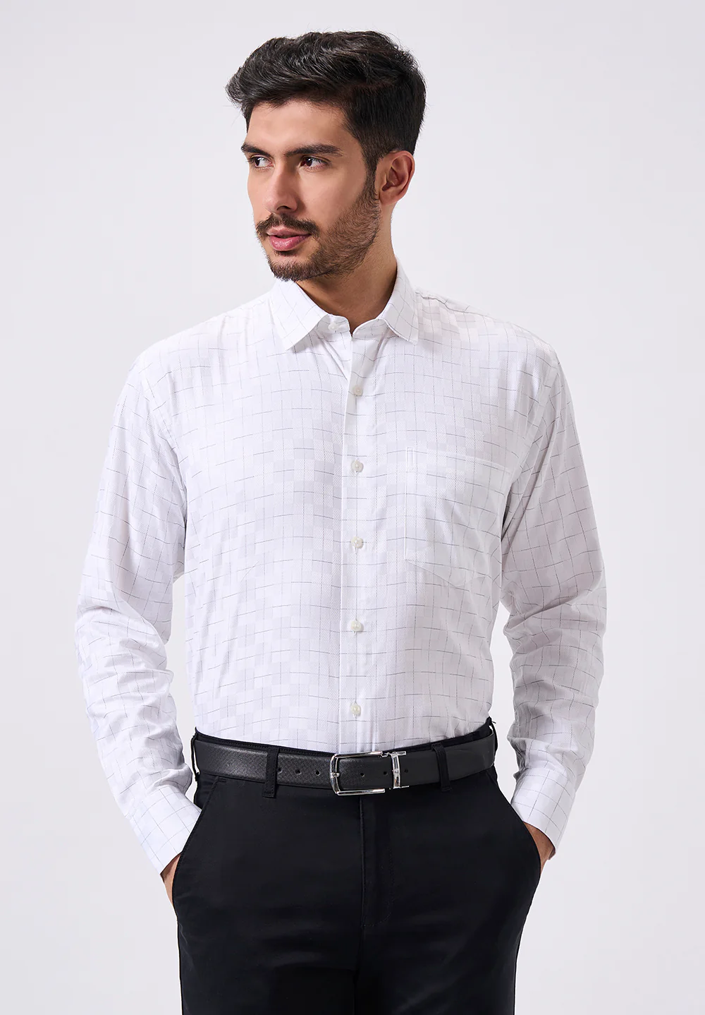 Men White Regular Fit Formal Shirt