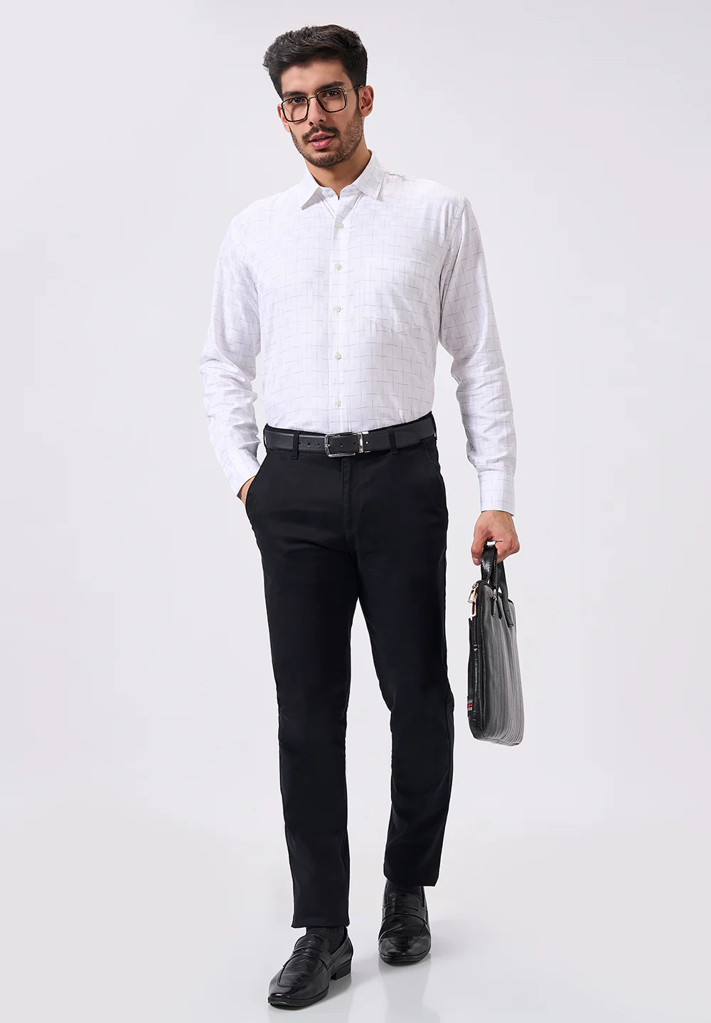 Men White Regular Fit Formal Shirt - Image 5