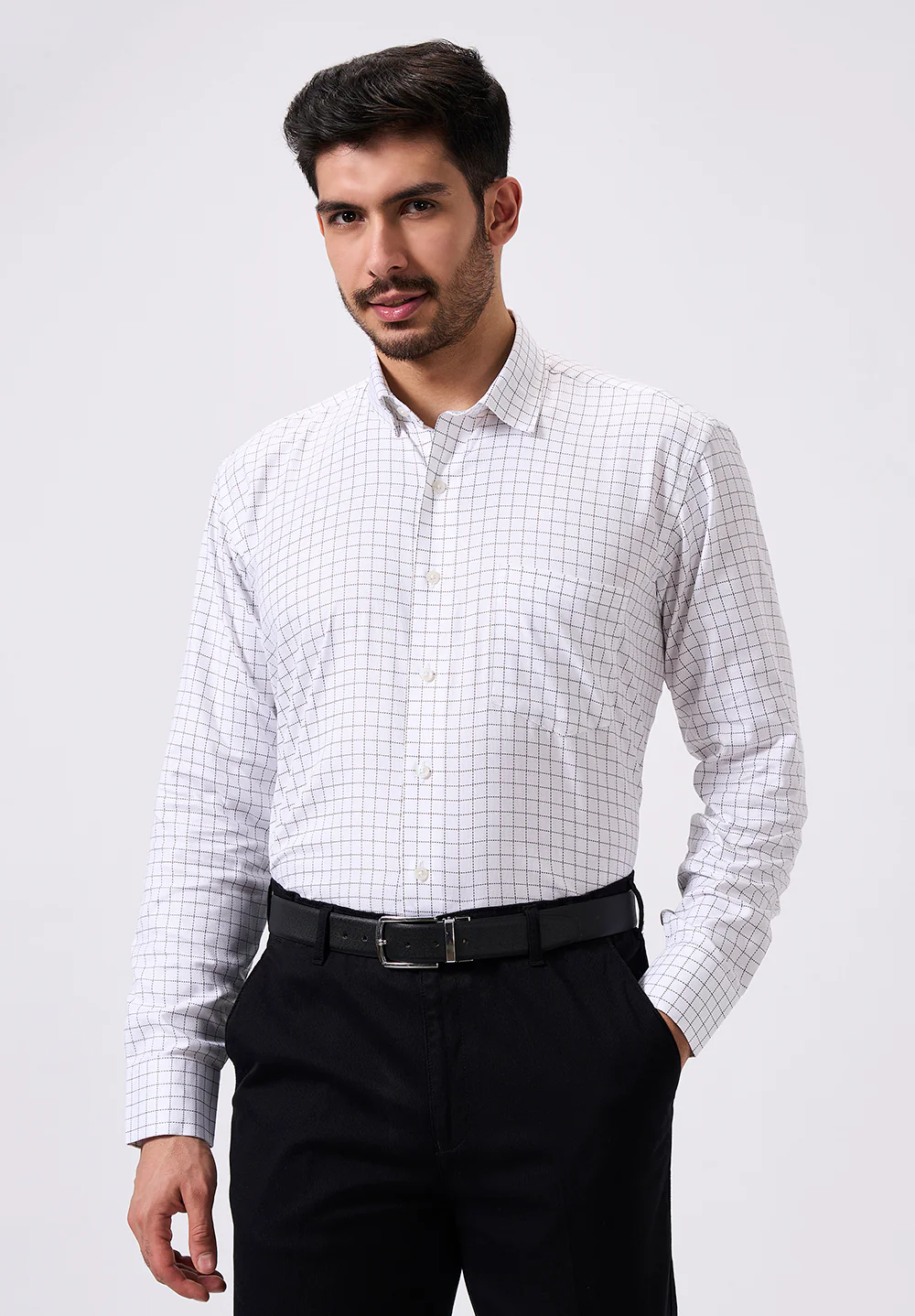 Men White Regular Fit Formal Shirt