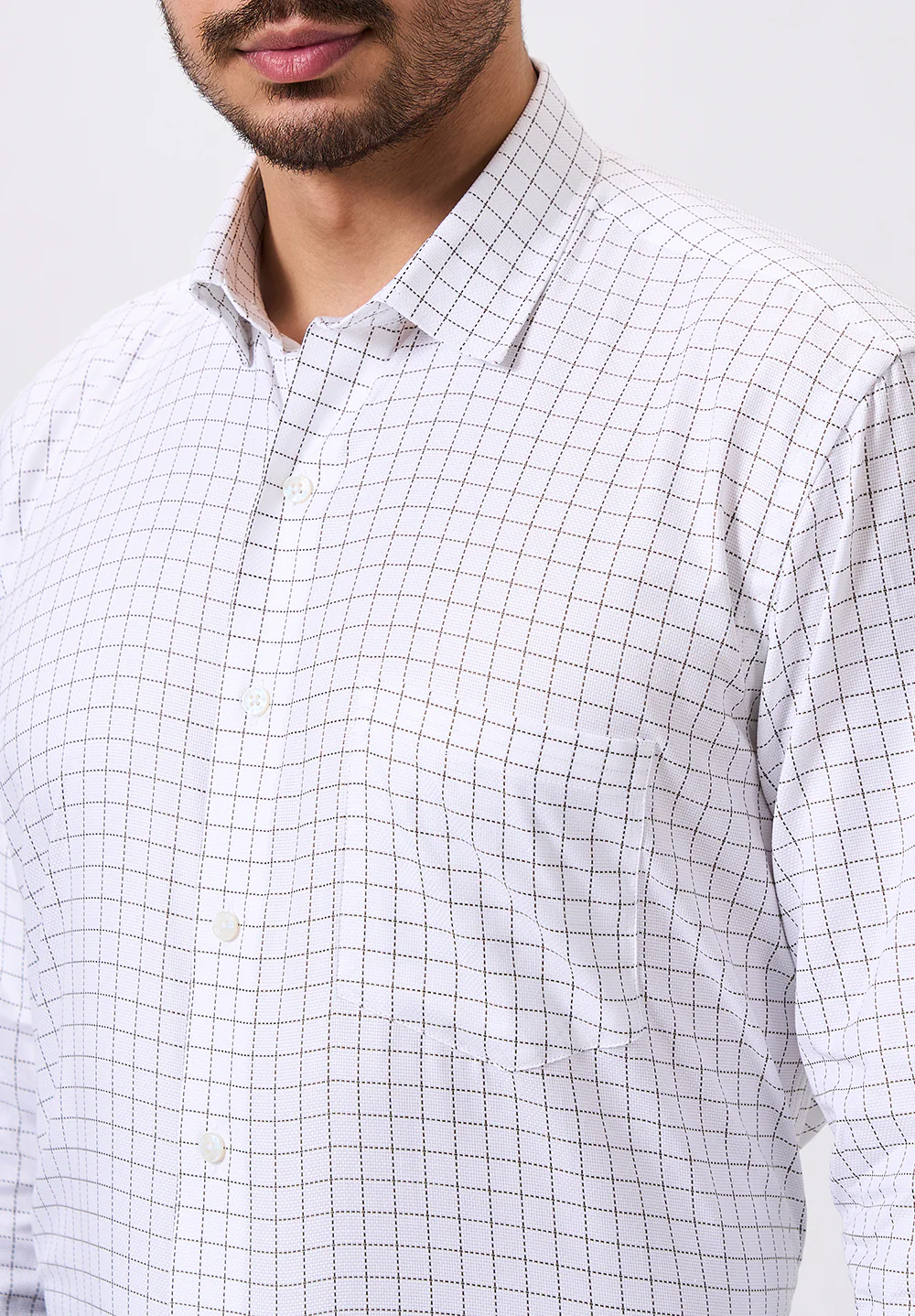 Men White Regular Fit Formal Shirt - Image 4