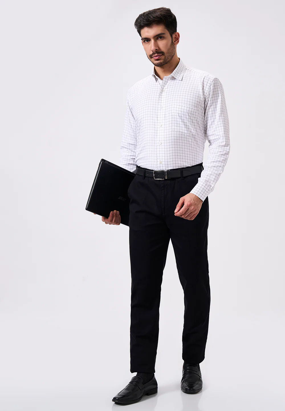 Men White Regular Fit Formal Shirt - Image 5