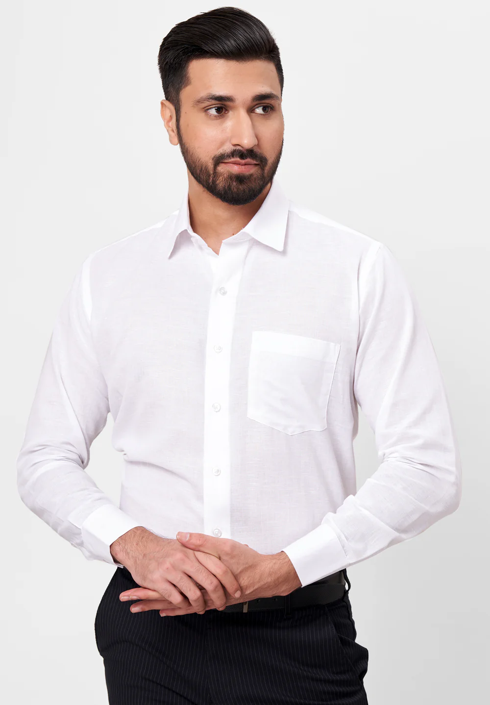 Men White Regular Fit Formal Shirt