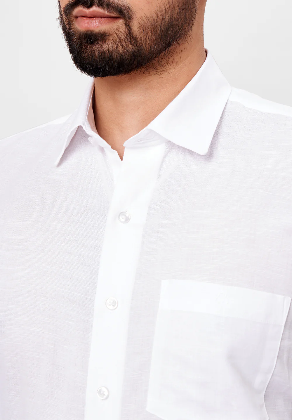 Men White Regular Fit Formal Shirt - Image 4