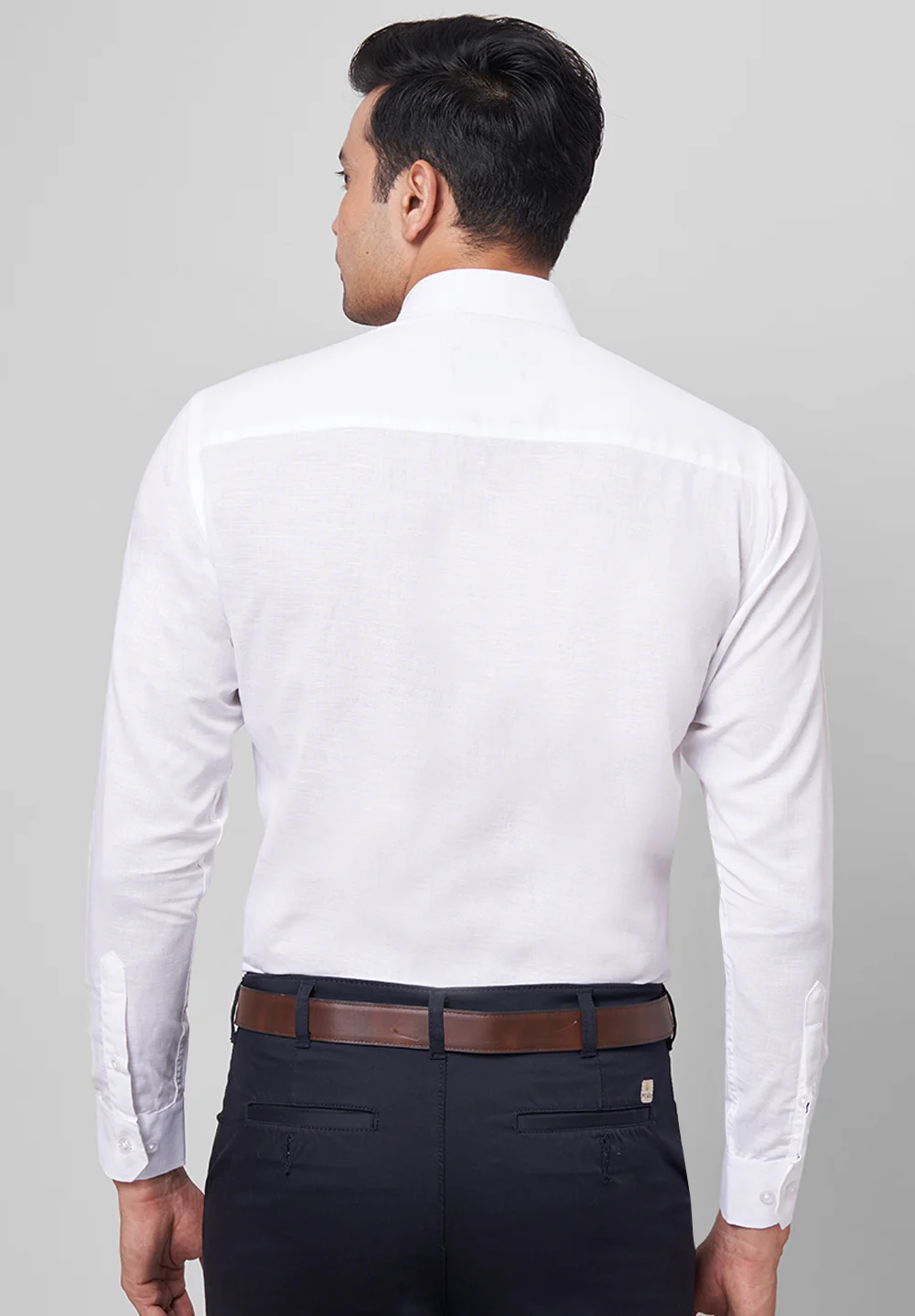 Men White Slim Fit Formal Shirt - Image 3