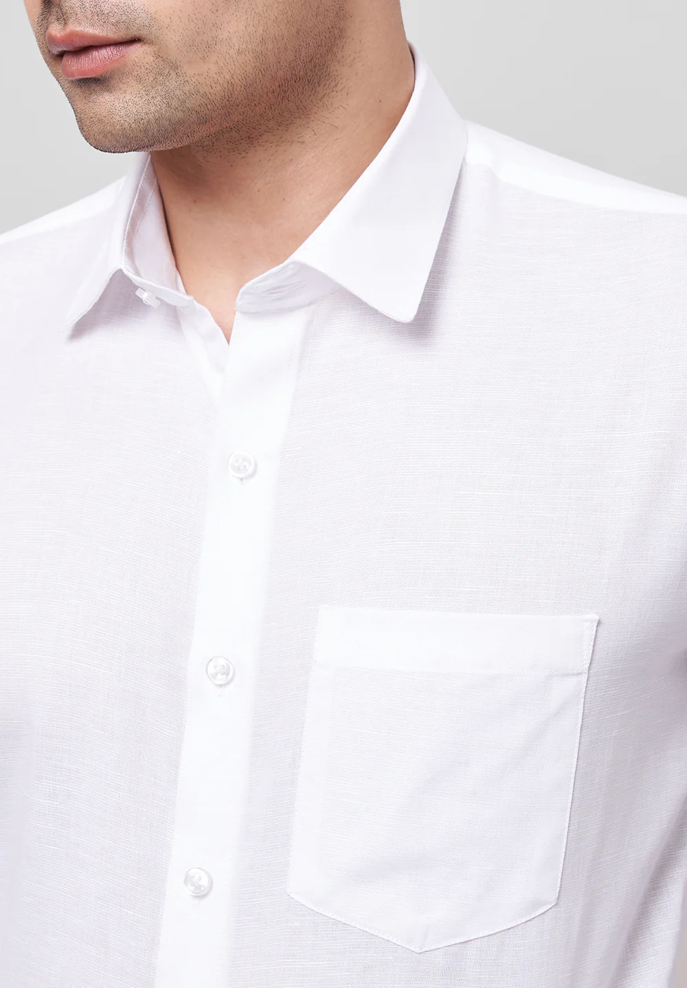 Men White Slim Fit Formal Shirt - Image 4
