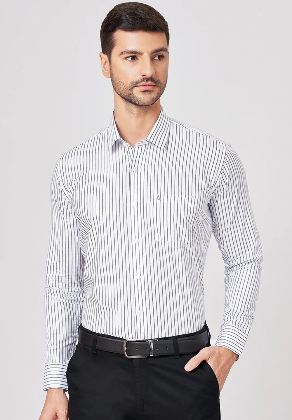 Men White Slim Fit Formal Shirt
