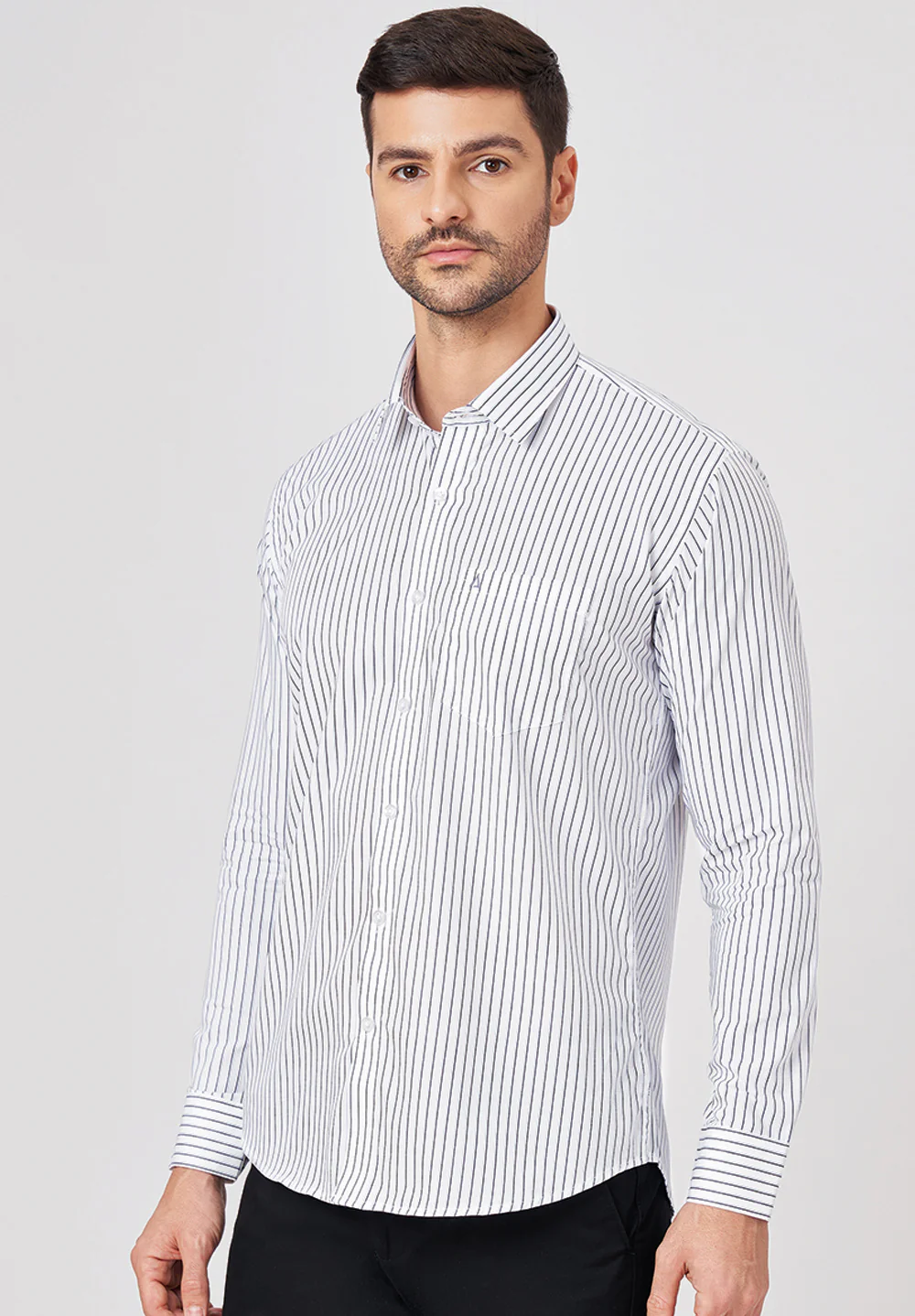 Men White Slim Fit Formal Shirt - Image 4