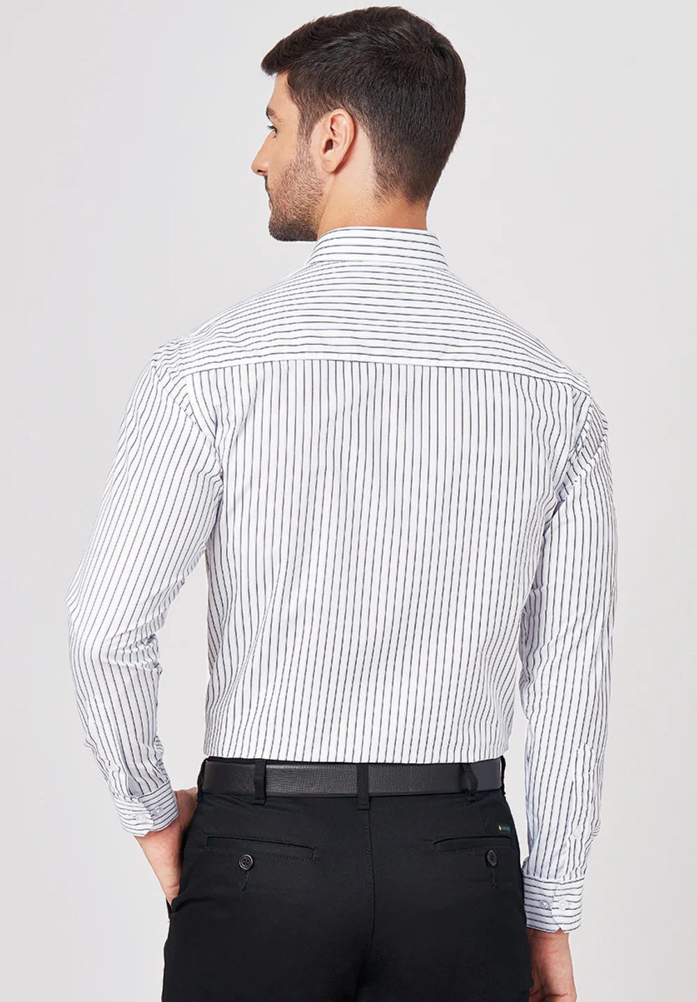 Men White Slim Fit Formal Shirt - Image 5