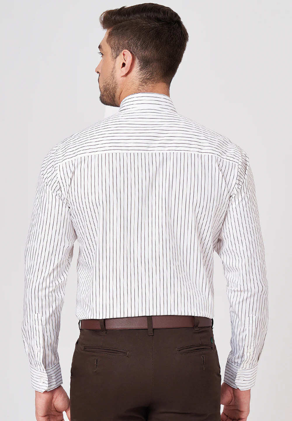 Men White Slim Fit Formal Shirt - Image 3