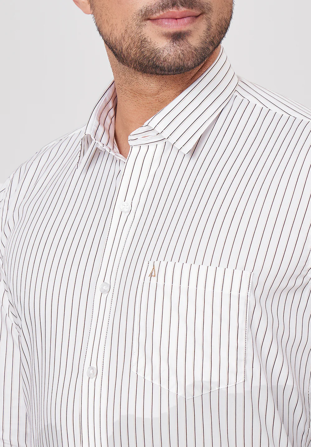 Men White Slim Fit Formal Shirt - Image 4