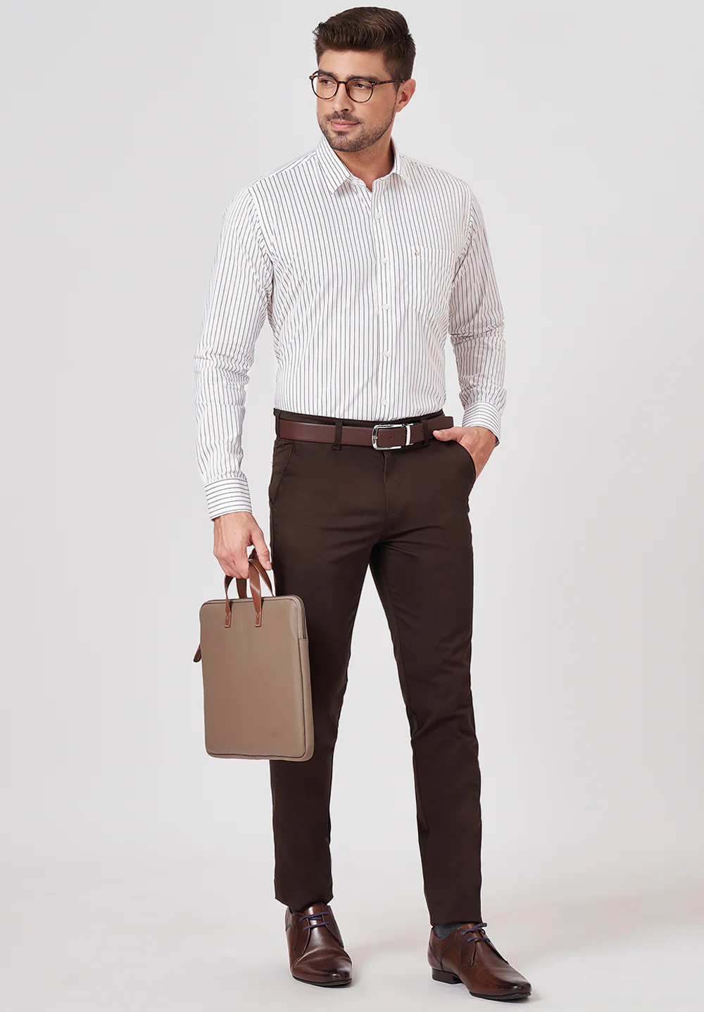 Men White Slim Fit Formal Shirt - Image 5