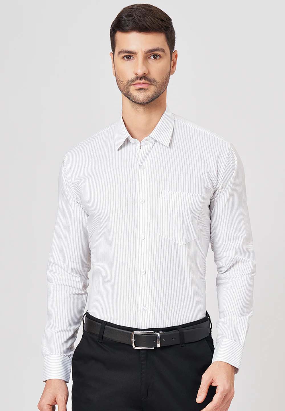Men White Slim Fit Formal Shirt