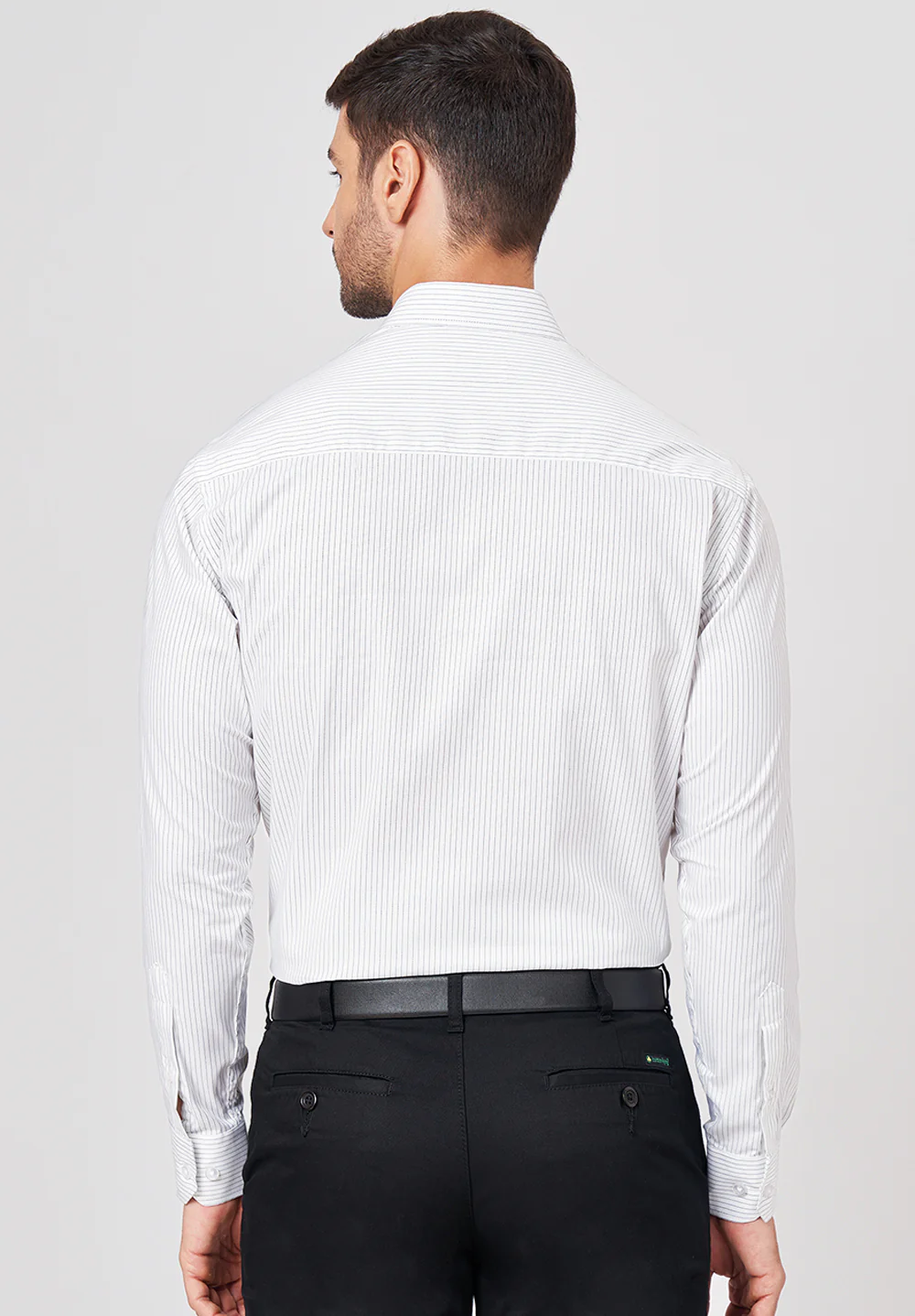 Men White Slim Fit Formal Shirt - Image 3