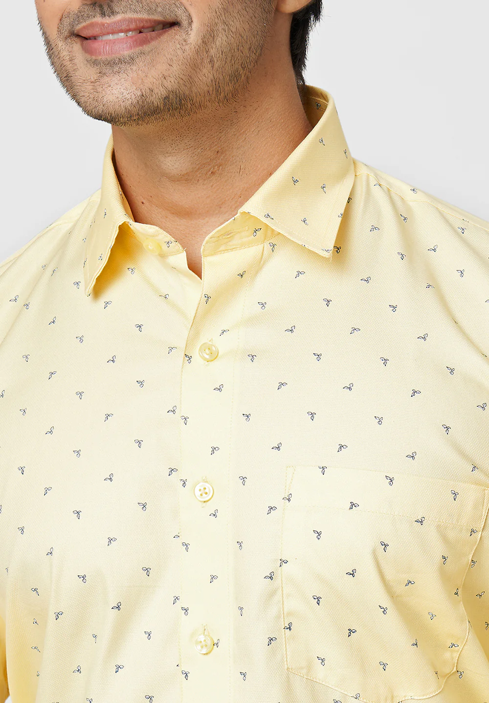 Men Yellow Smart Fit Formal Shirt - Image 2