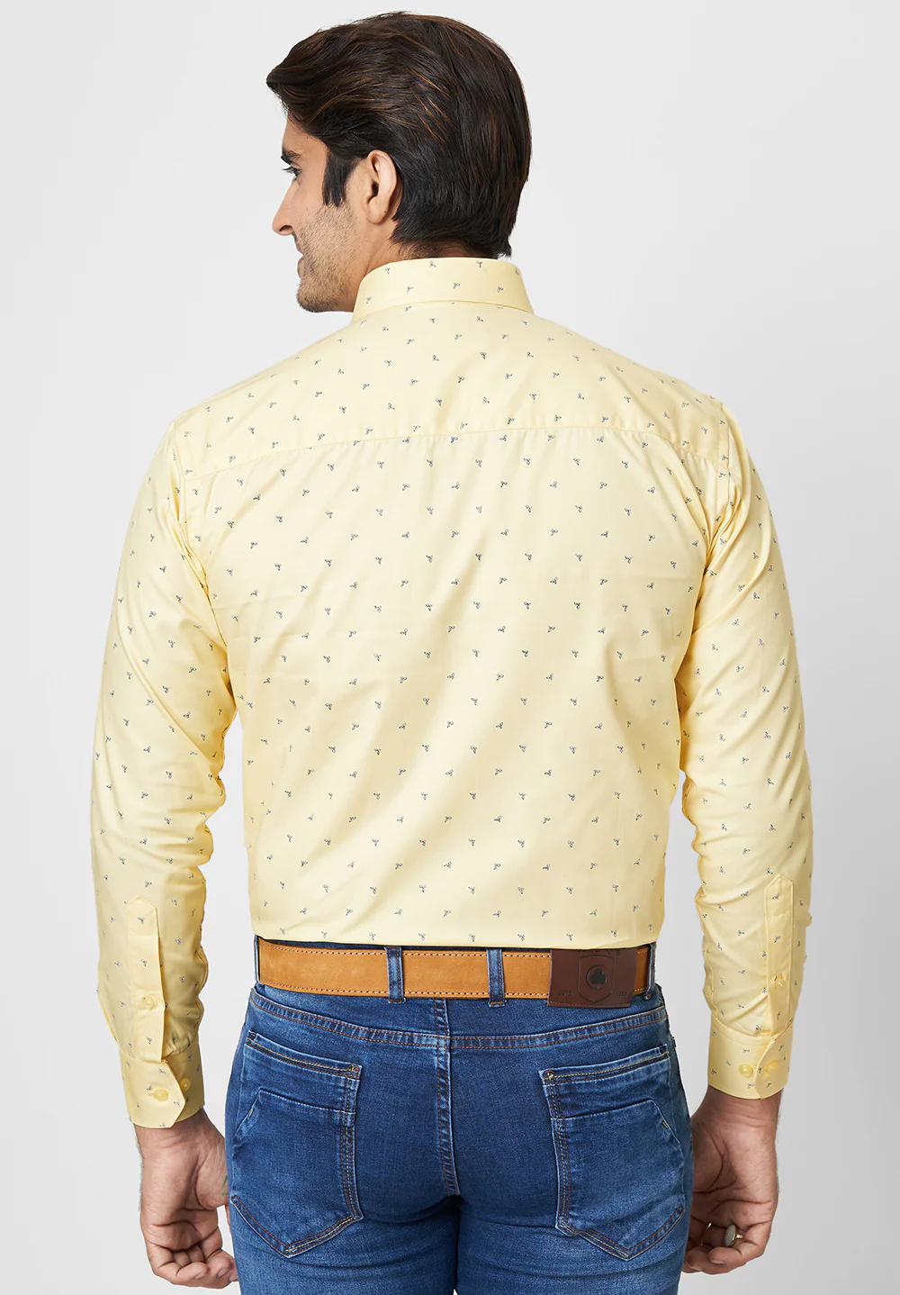 Men Yellow Smart Fit Formal Shirt - Image 3