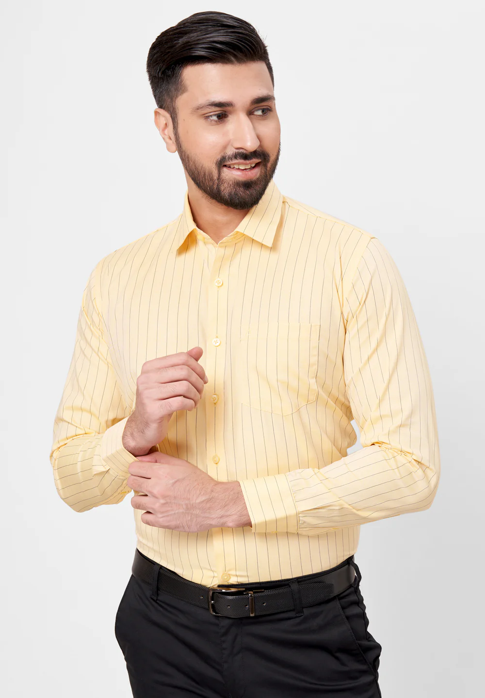 Men Yellow Slim Fit Formal Shirt