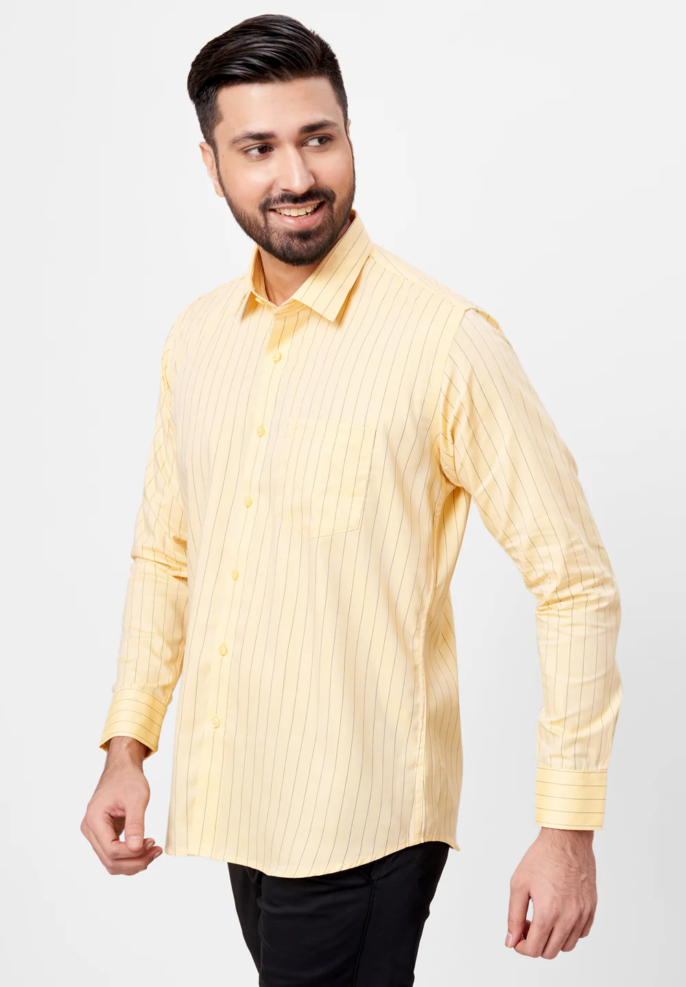 Men Yellow Slim Fit Formal Shirt - Image 2