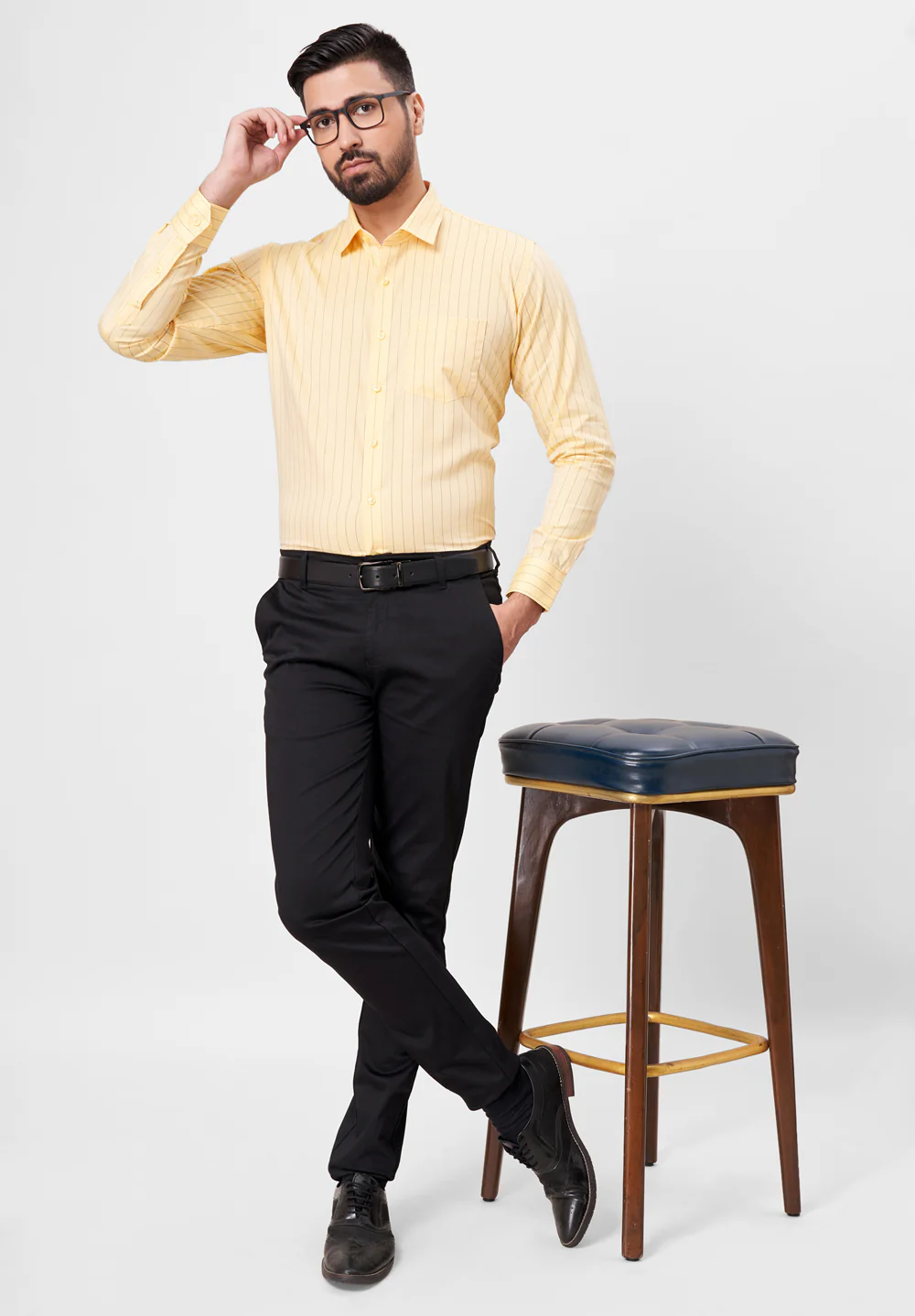 Men Yellow Slim Fit Formal Shirt - Image 5