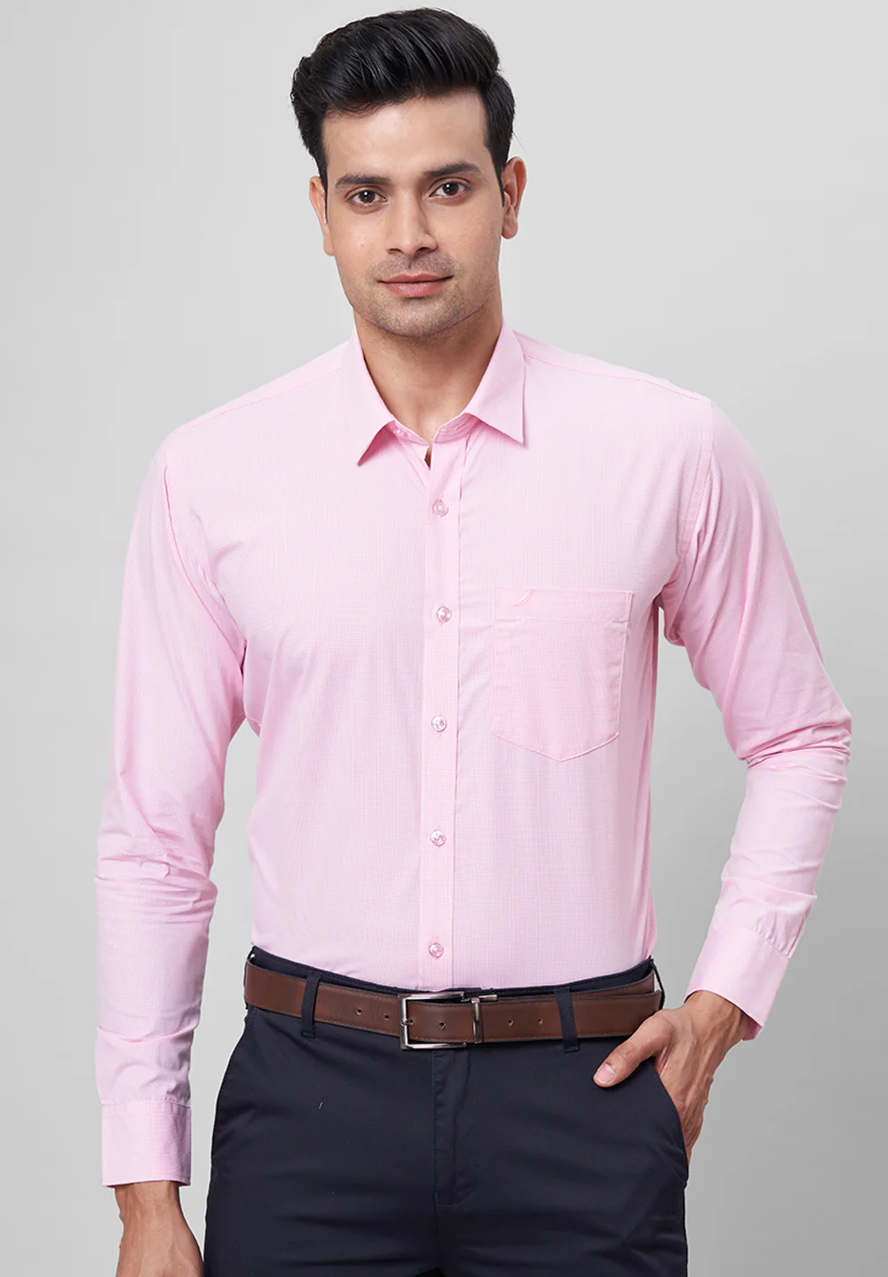 Men Pink Slim Fit Formal Shirt