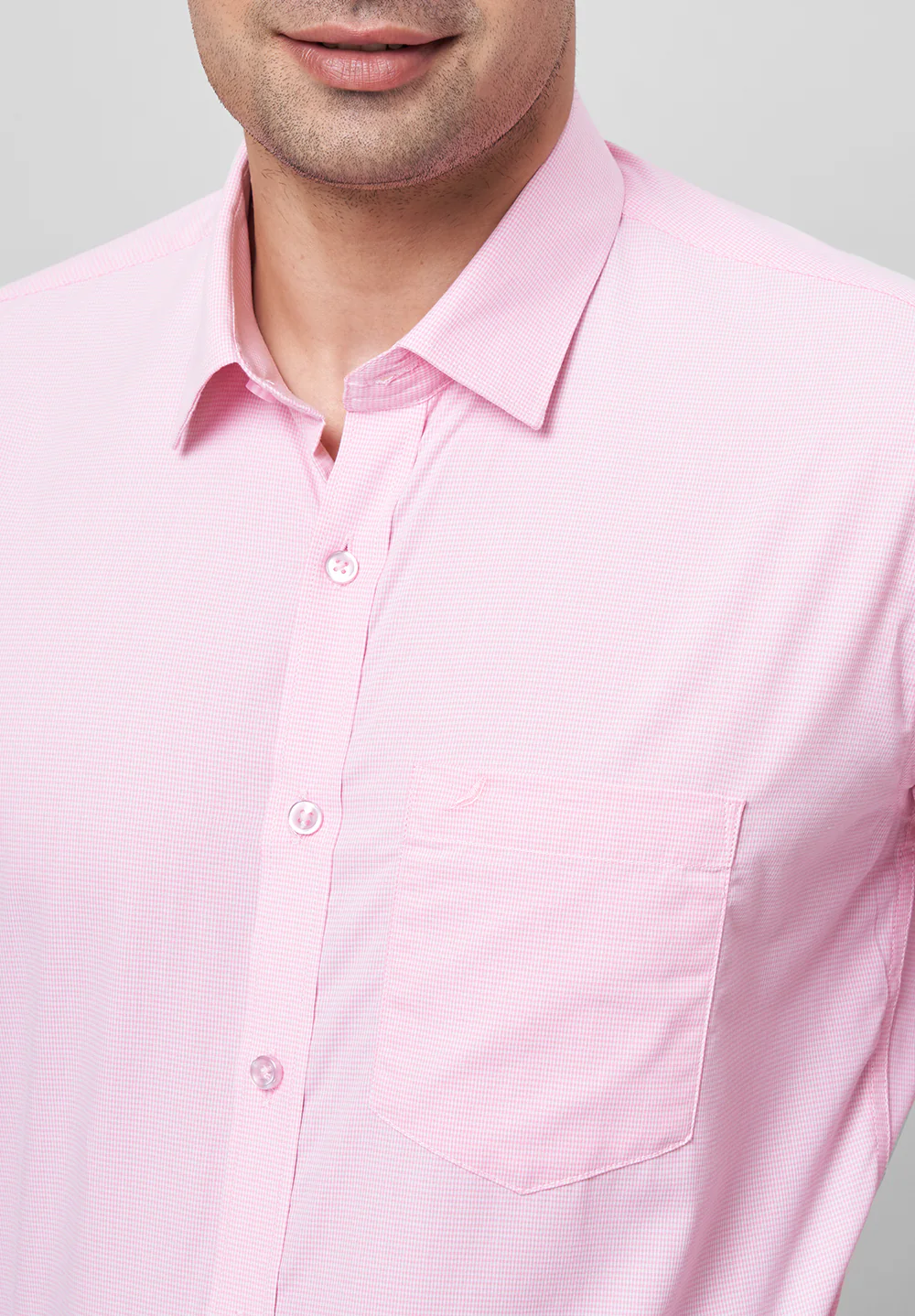 Men Pink Slim Fit Formal Shirt - Image 3