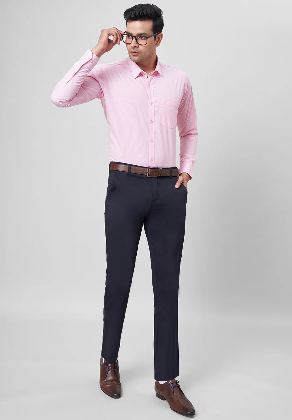 Men Pink Slim Fit Formal Shirt - Image 5