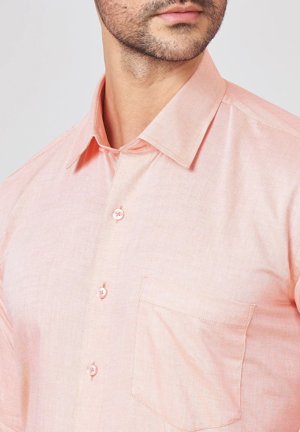 Men Orange Regular Fit Formal Shirt - Image 4