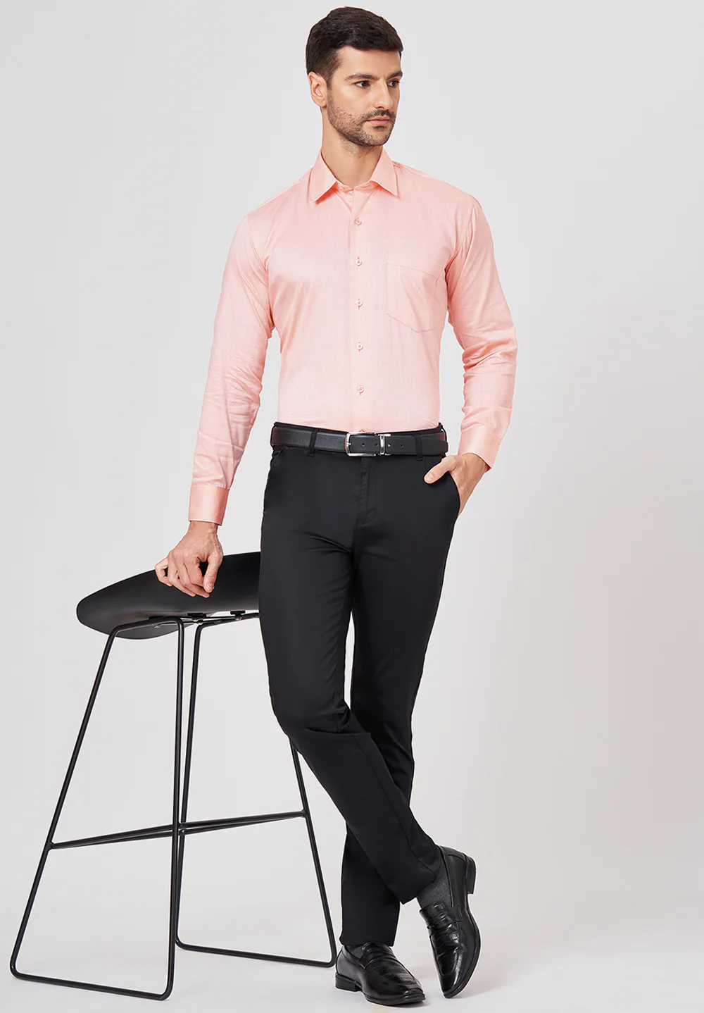 Men Orange Regular Fit Formal Shirt - Image 5