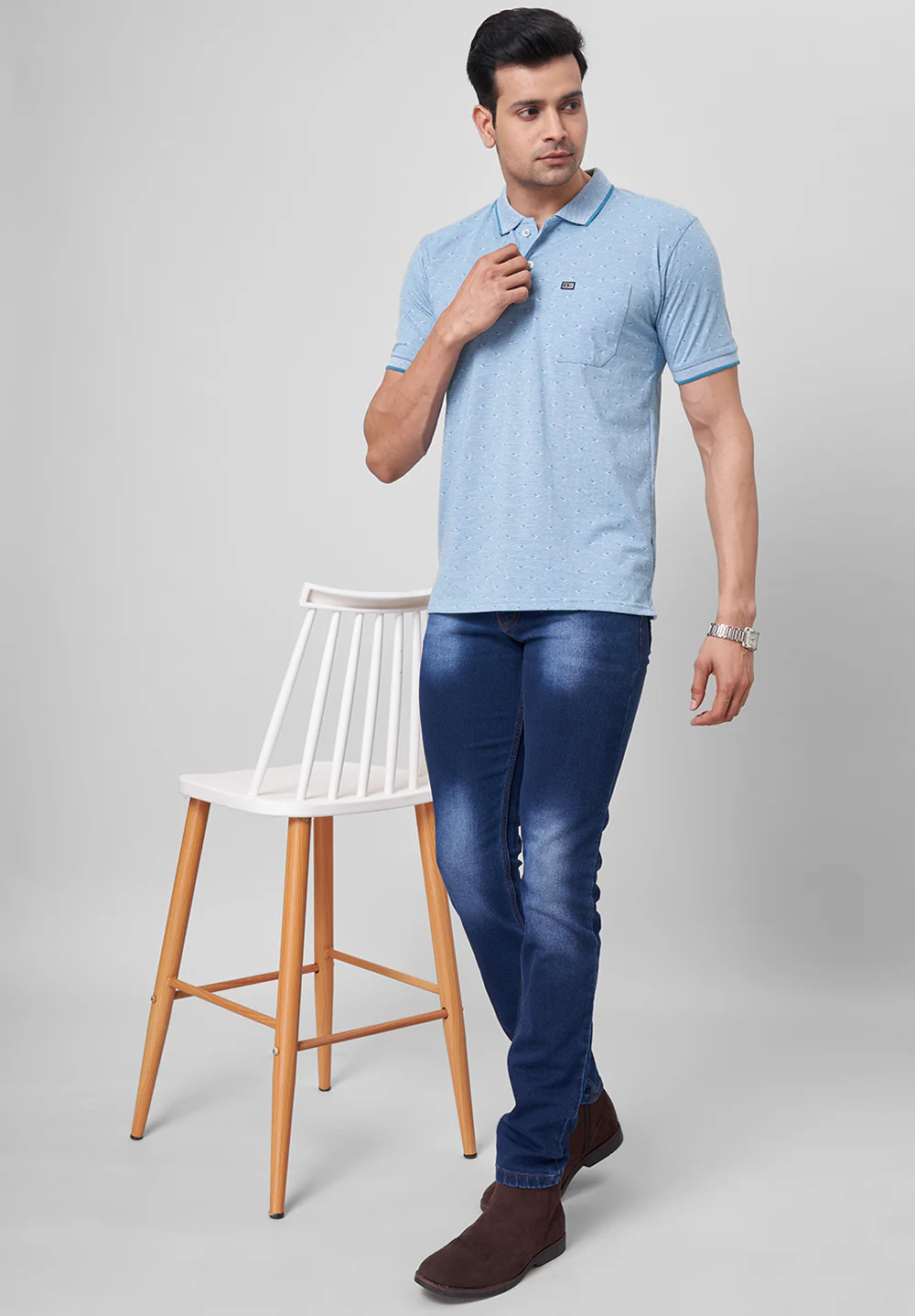 Blue Cotton T-Shirt - Image 4