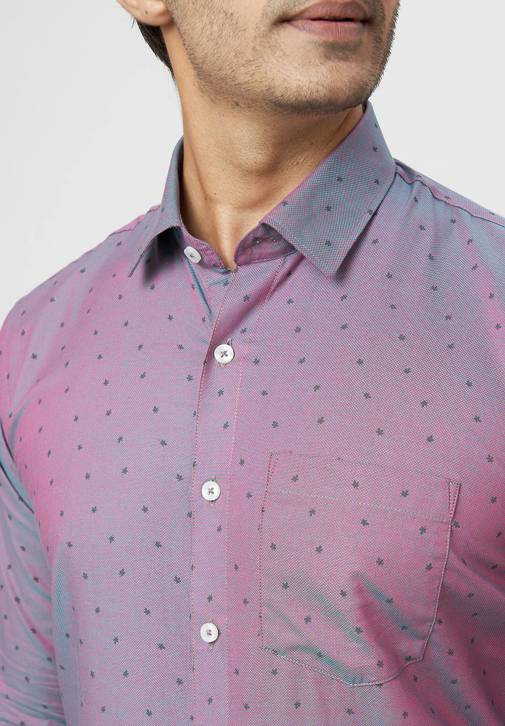 Men Blue Slim Fit Formal Shirt - Image 3