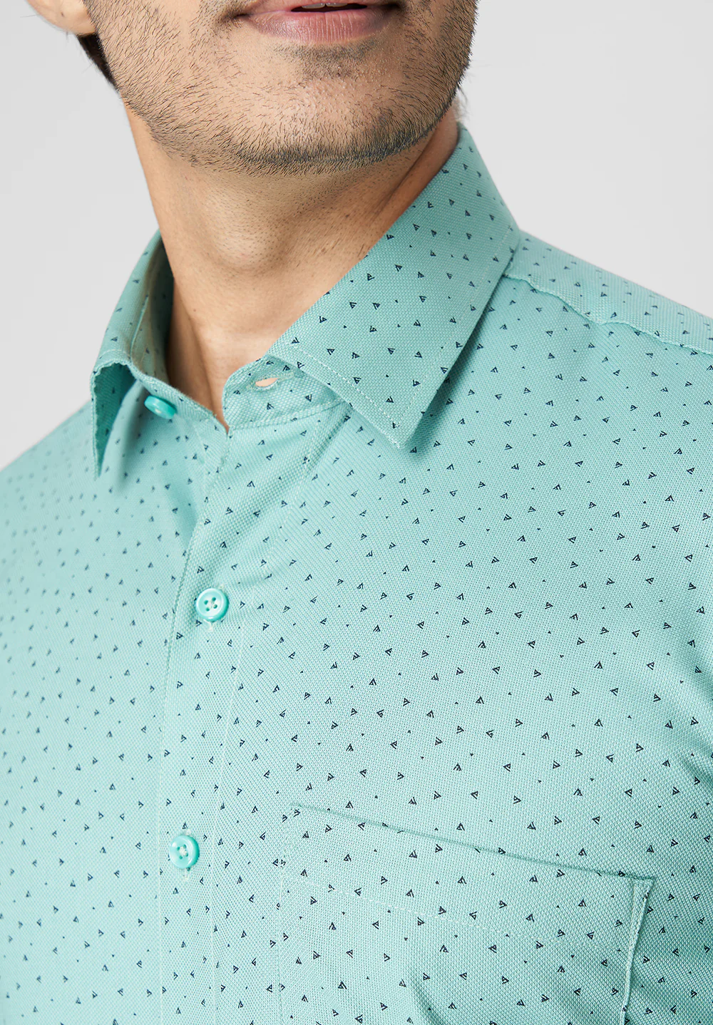 Men Green Smart Fit Formal Shirt - Image 4