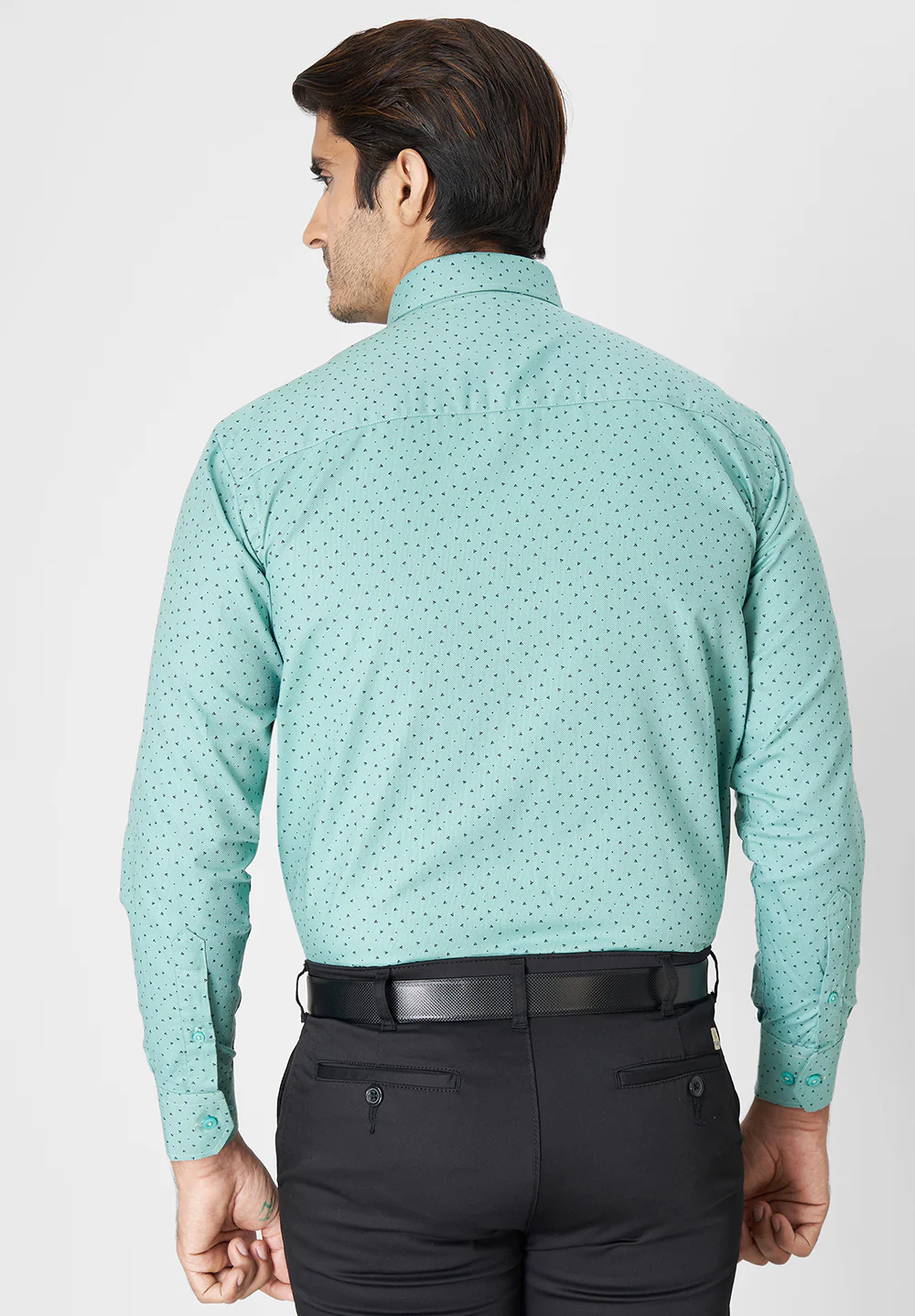 Men Green Smart Fit Formal Shirt - Image 5