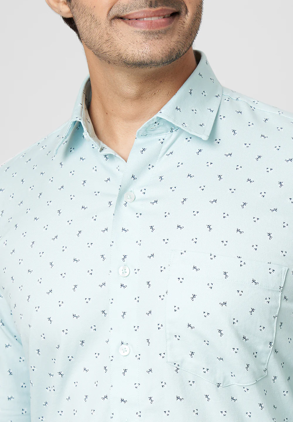Pure Cotton Semi Formal-Smart Fit Shirt - 40837 - Image 2