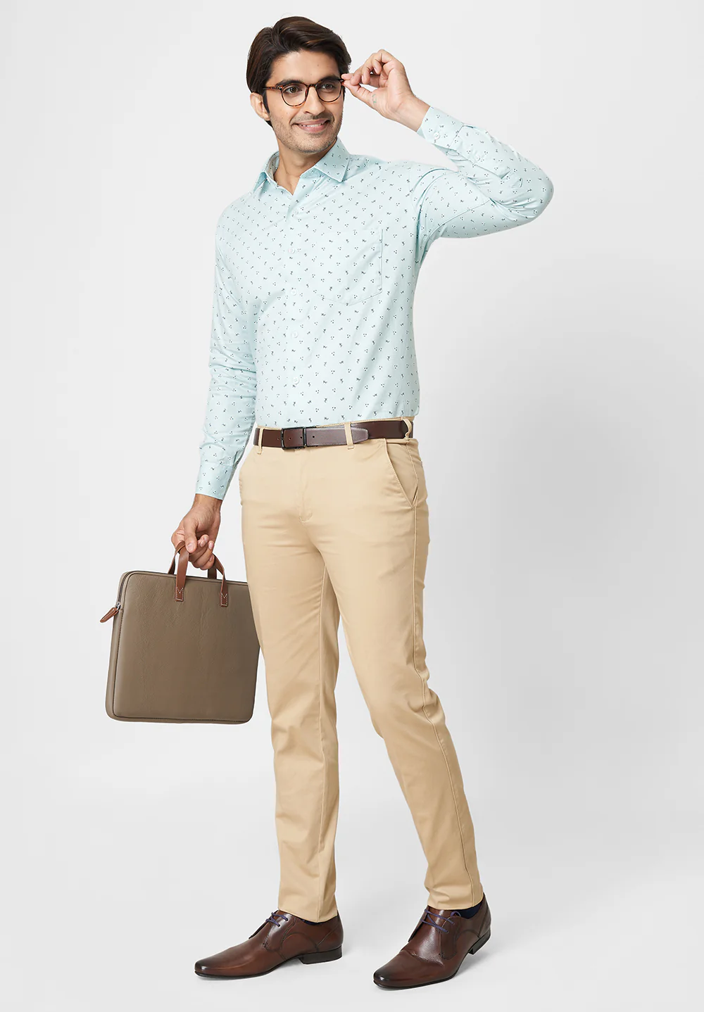 Pure Cotton Semi Formal-Smart Fit Shirt - 40837 - Image 4