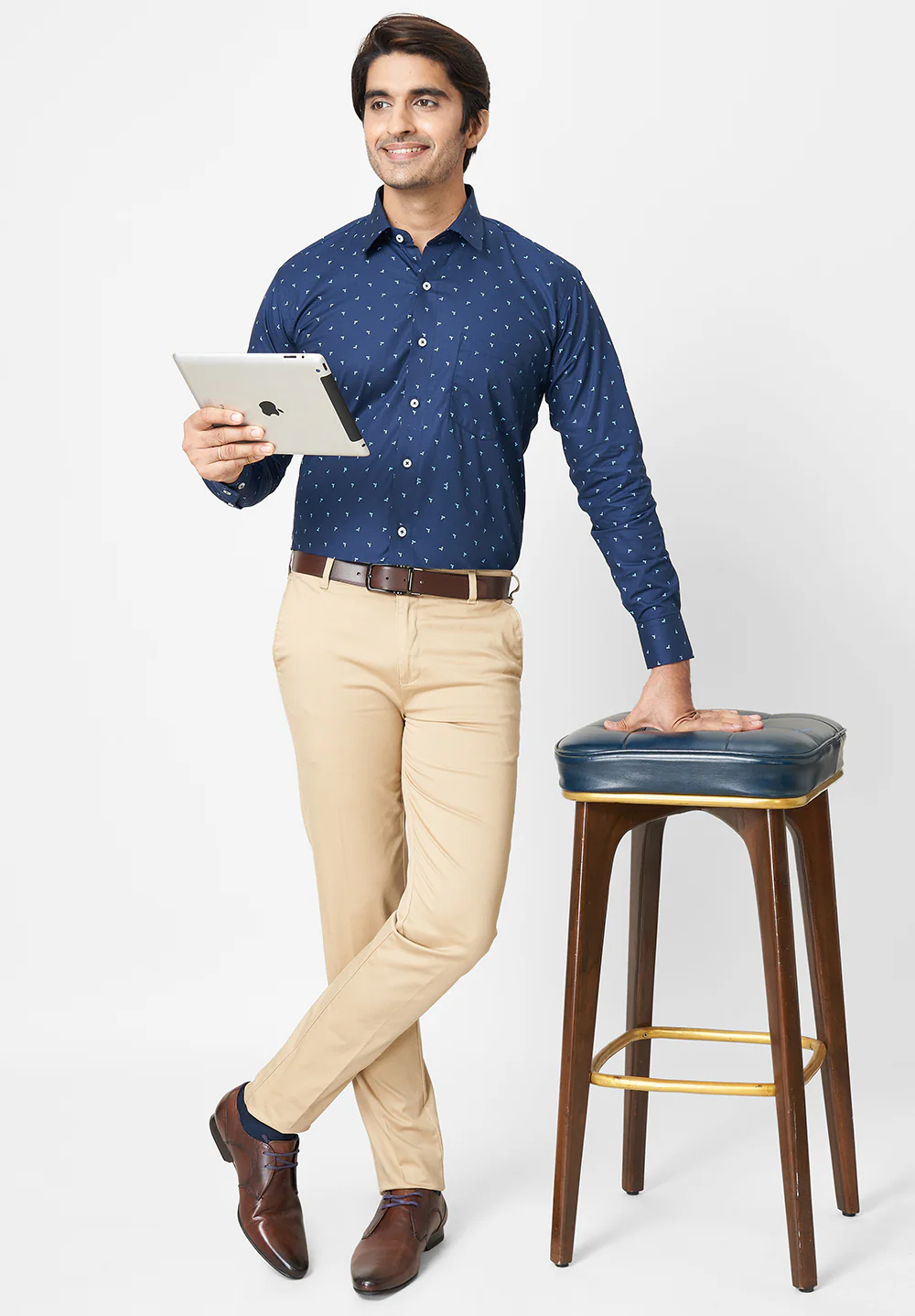 Pure Cotton Semi Formal-Smart Fit Shirt - 40851 - Image 4