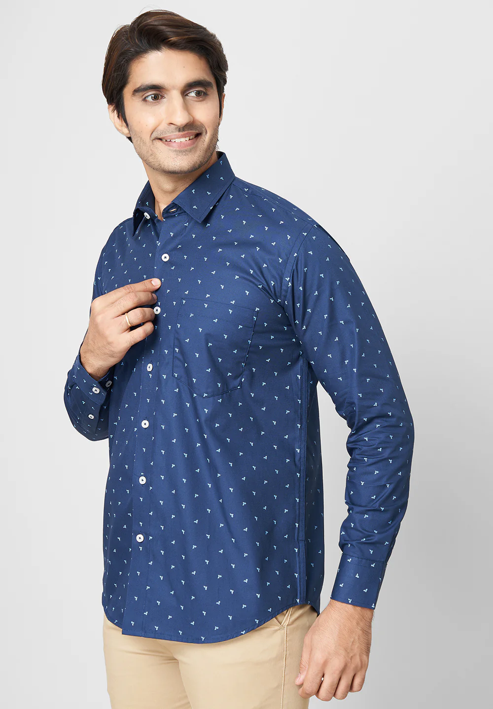 Pure Cotton Semi Formal-Smart Fit Shirt - 40851 - Image 5