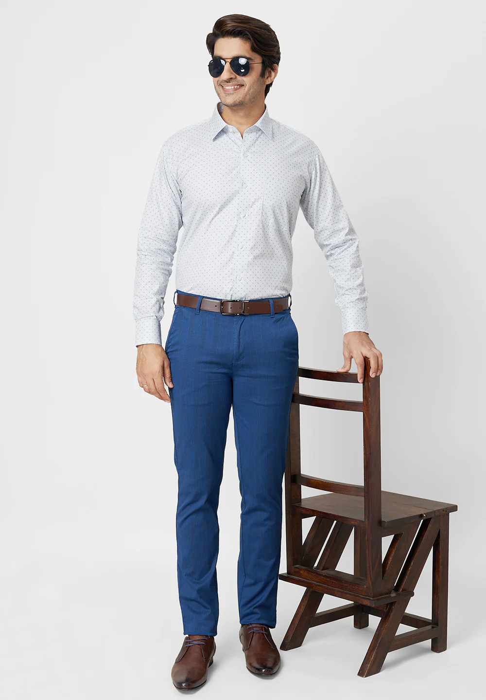 Pure Cotton Semi Formal-Smart Fit Shirt - 40852 - Image 4
