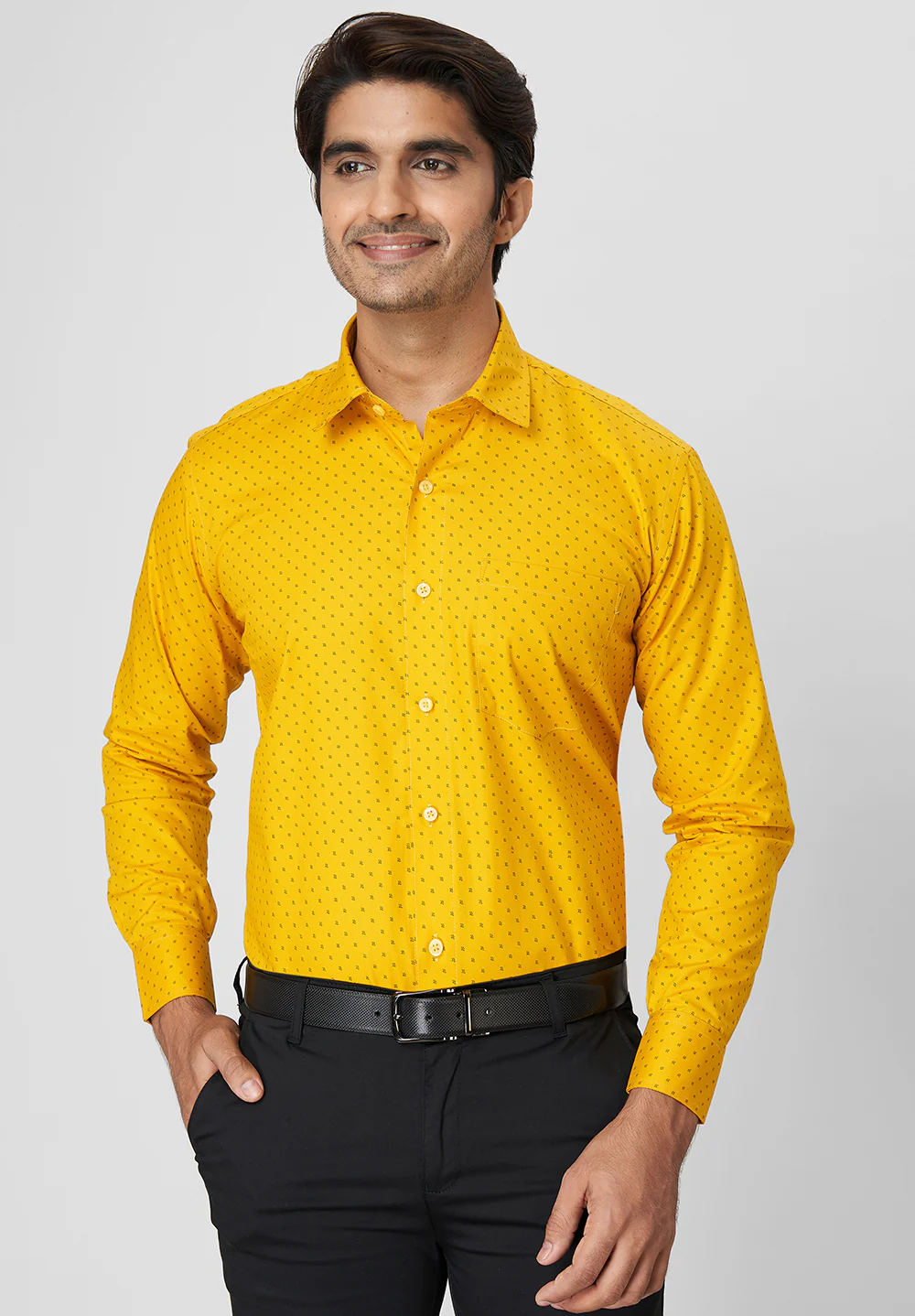Pure Cotton Semi Formal-Smart Fit Shirt - 40853