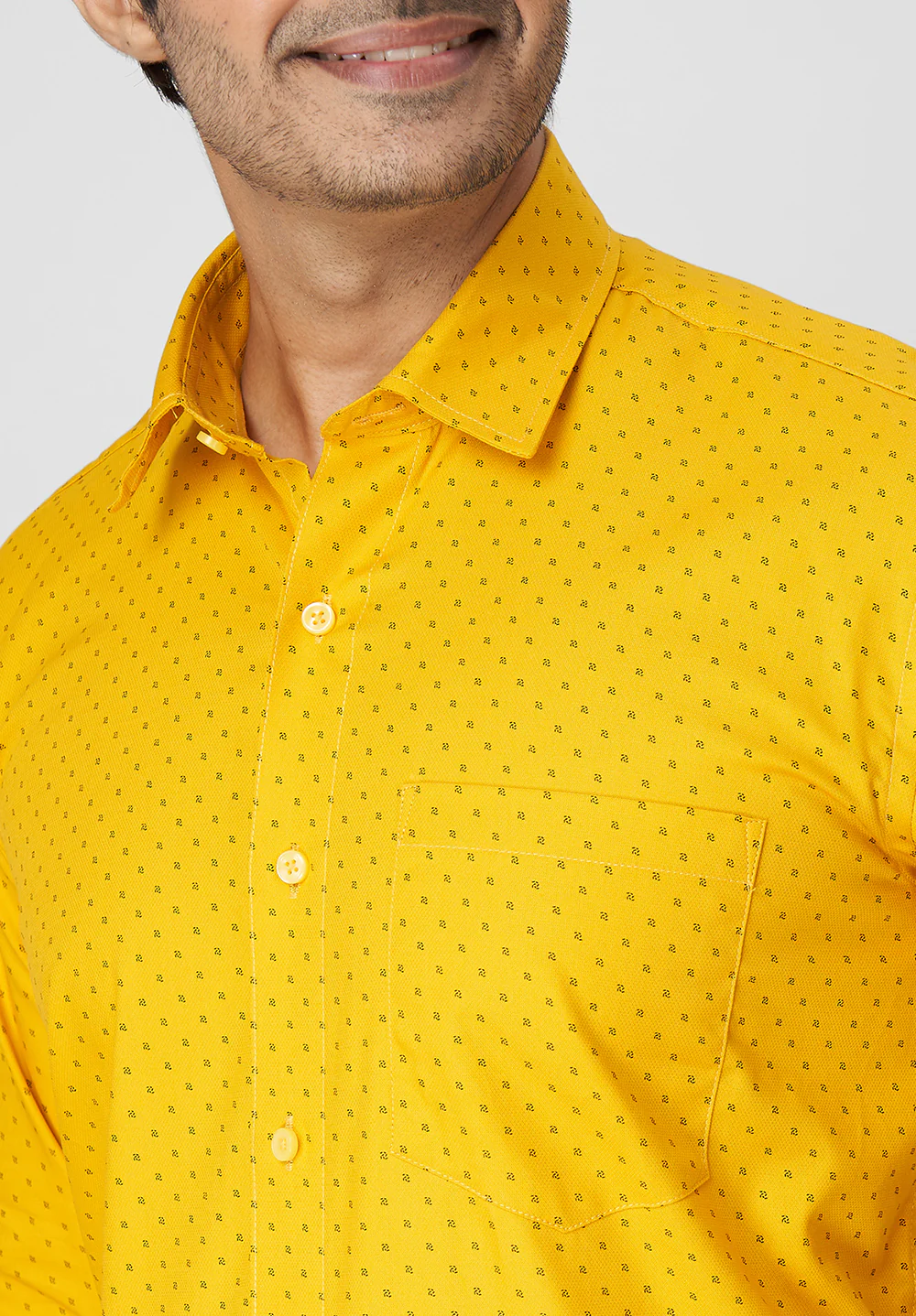 Pure Cotton Semi Formal-Smart Fit Shirt - 40853 - Image 3