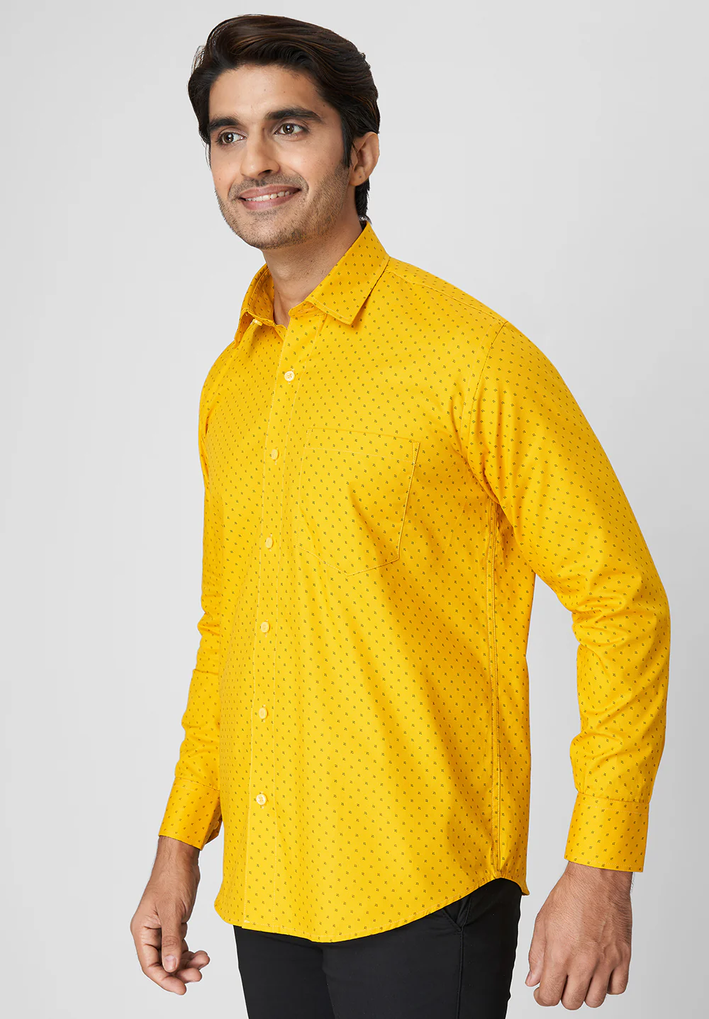 Pure Cotton Semi Formal-Smart Fit Shirt - 40853 - Image 4