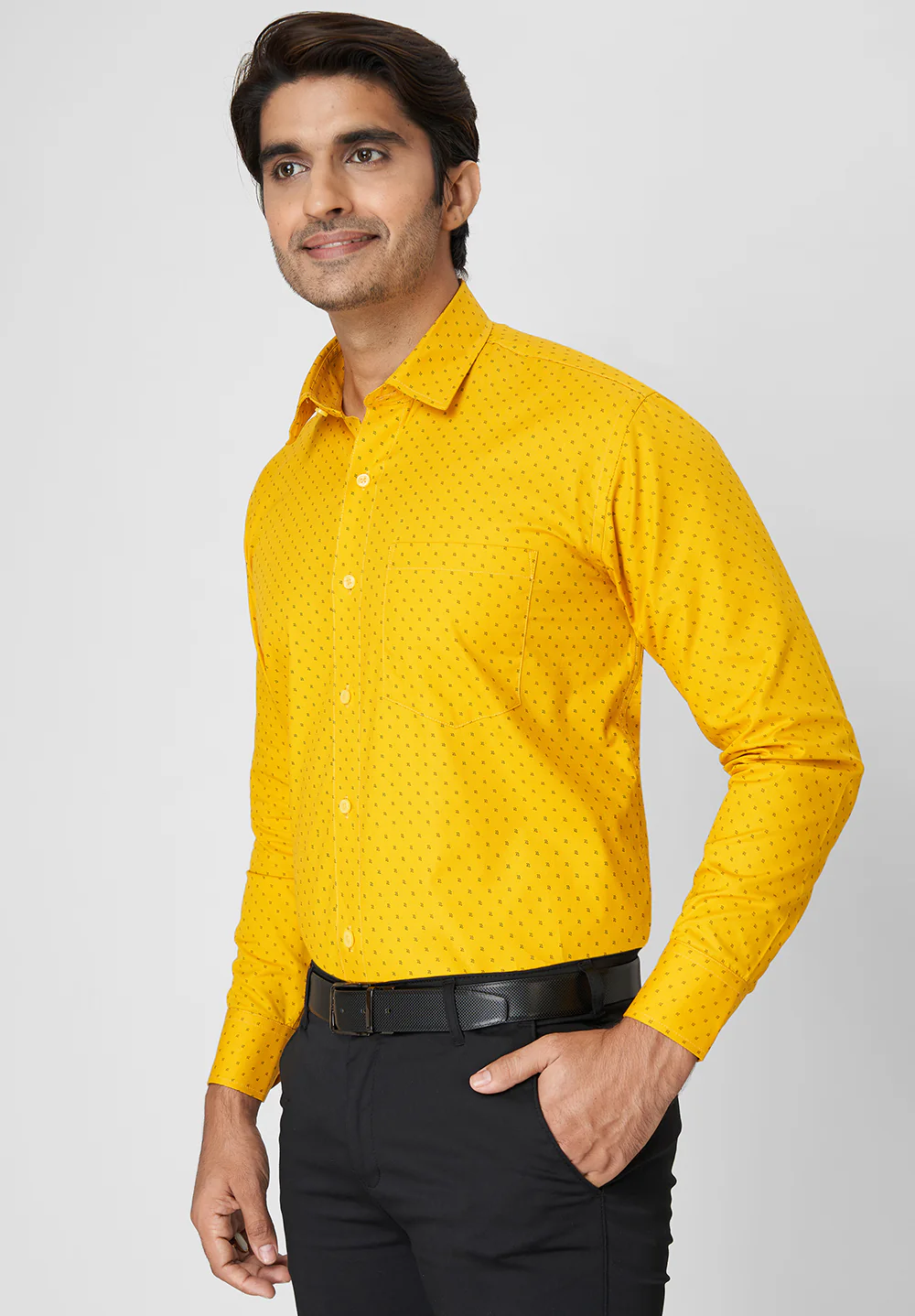 Pure Cotton Semi Formal-Smart Fit Shirt - 40853 - Image 5