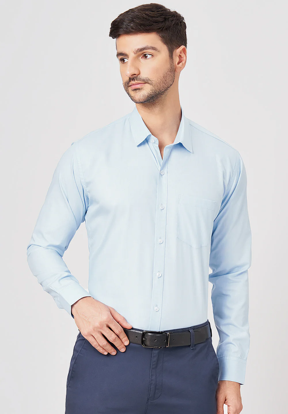 Men Blue Slim Fit Formal Shirt