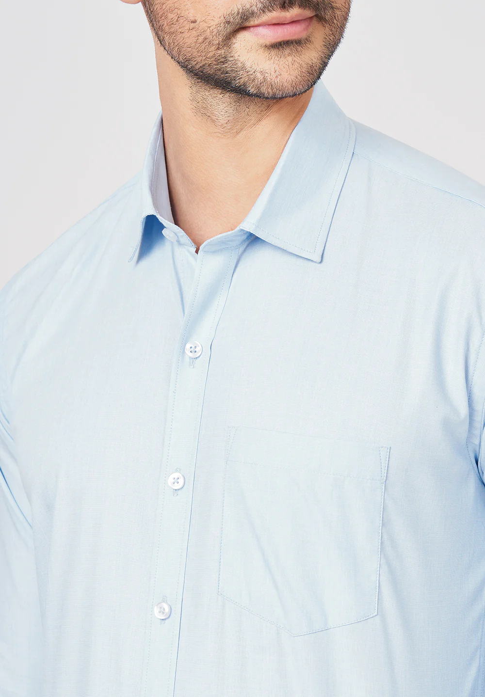 Men Blue Slim Fit Formal Shirt - Image 4