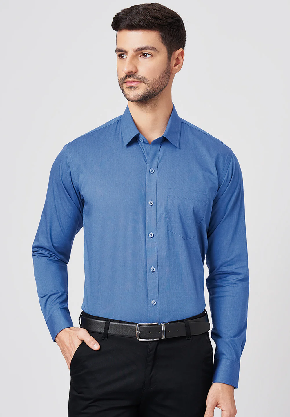 Men Blue Slim Fit Formal Shirt
