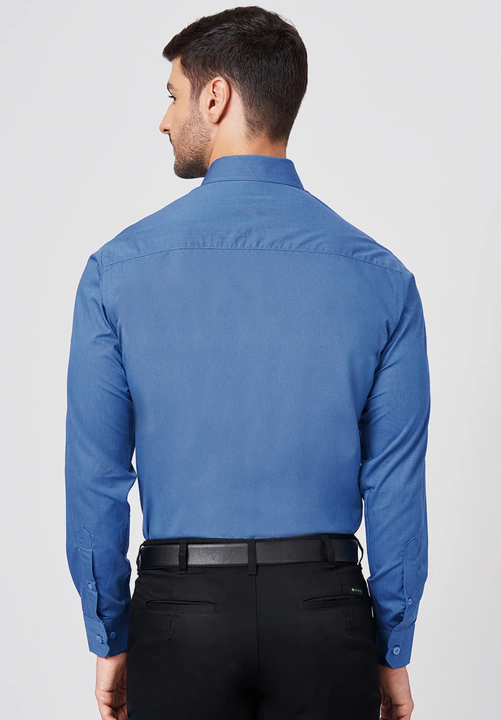 Men Blue Slim Fit Formal Shirt - Image 3